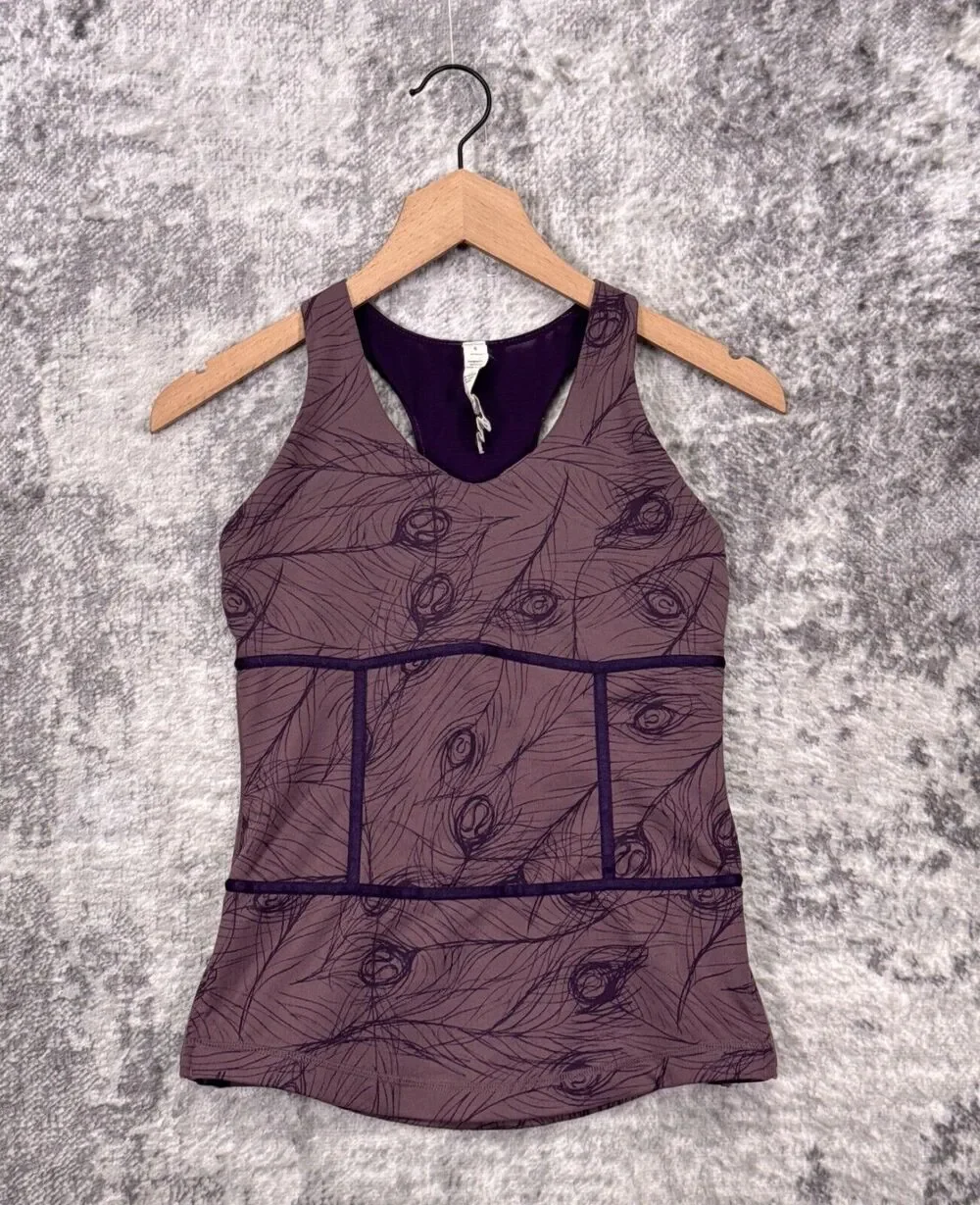 Lululemon Tank Top 6 Womens Purple Leaf Logo Racerback Athletic